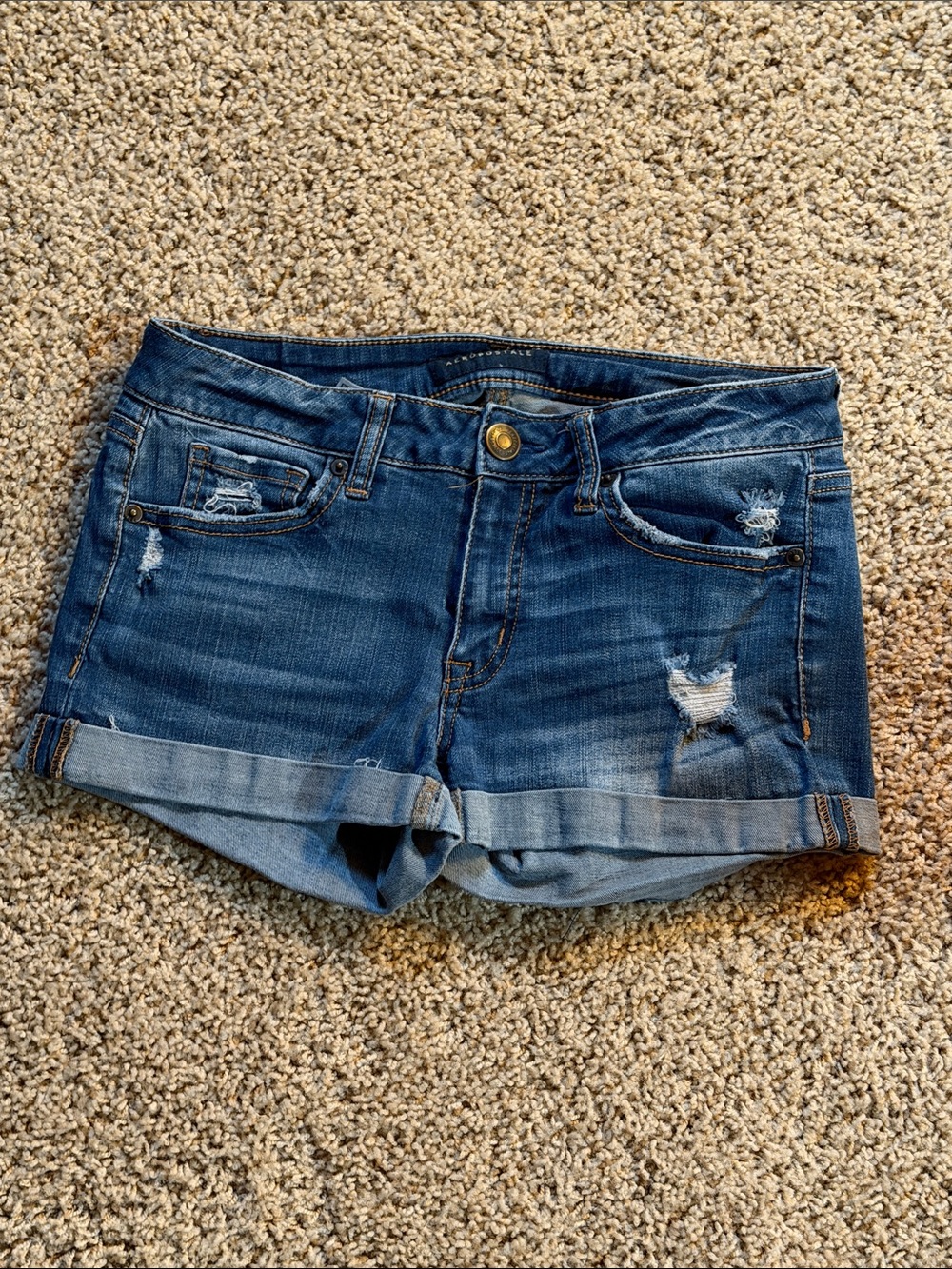 Aeropostale Denim Rolled-Hem Distressed Women’s Shorts